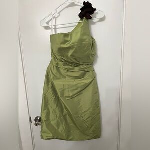 Davinci Womens Dress 6 Green One Shoulder Cocktail Prom Evening Formal